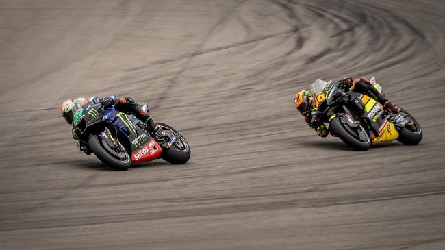 Franco Morbidelli inline-four leading the v4 of luca marini