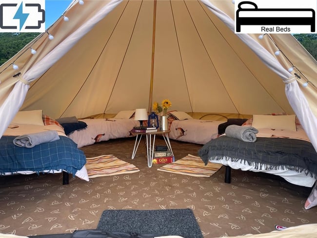 2-4 Person Premium Glamping Tent with reals beds and power