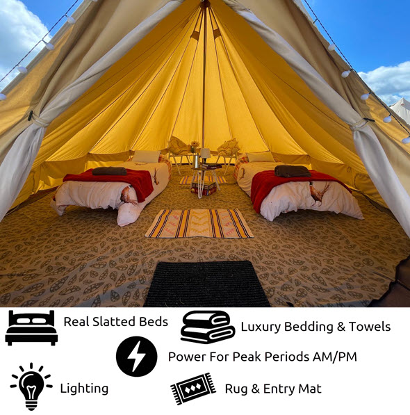 2-4 Person Premium Feature Glamping Tent With Power - Isle of Man TT