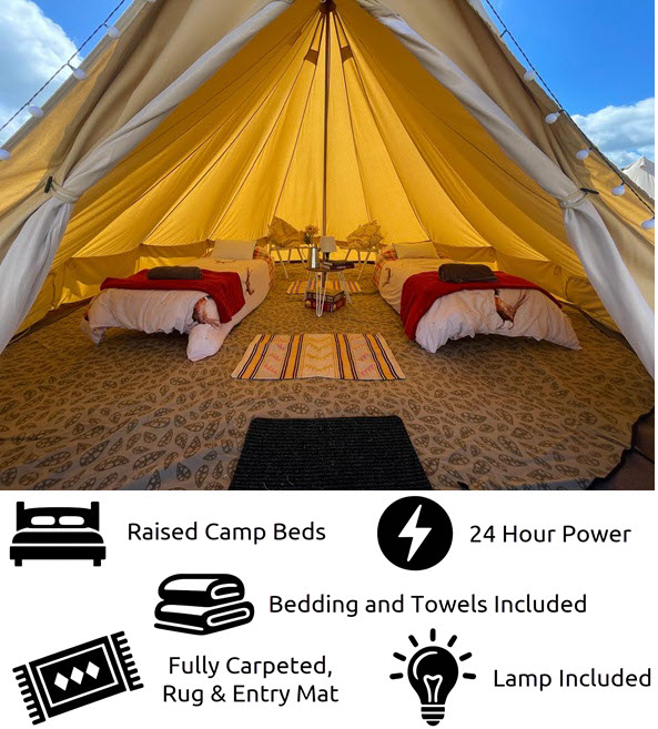 2-4 Person Premium Glamping Tent With Power - British MotoGP