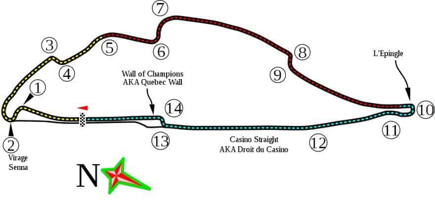 Gilles Villeneuve Canada F1 circuit map