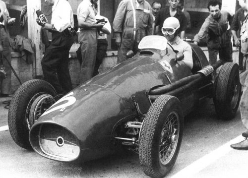 Alberto Ascari. Seen here before he went out to win the 1953 Belgium Grand Prix at Francorchamps for Ferrari.