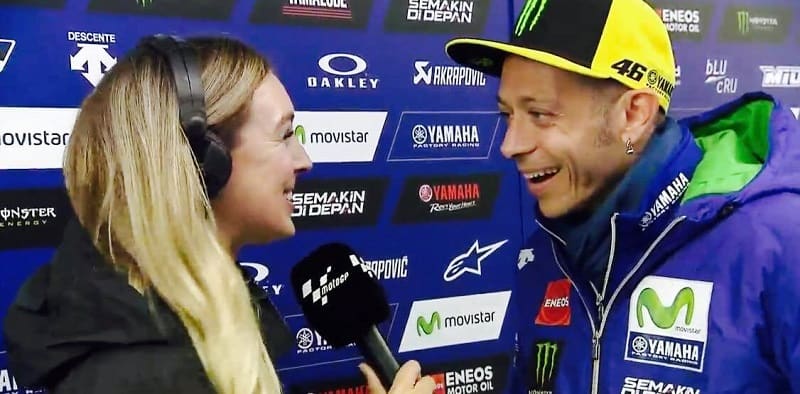 amy dargan interviewing valentino rossi