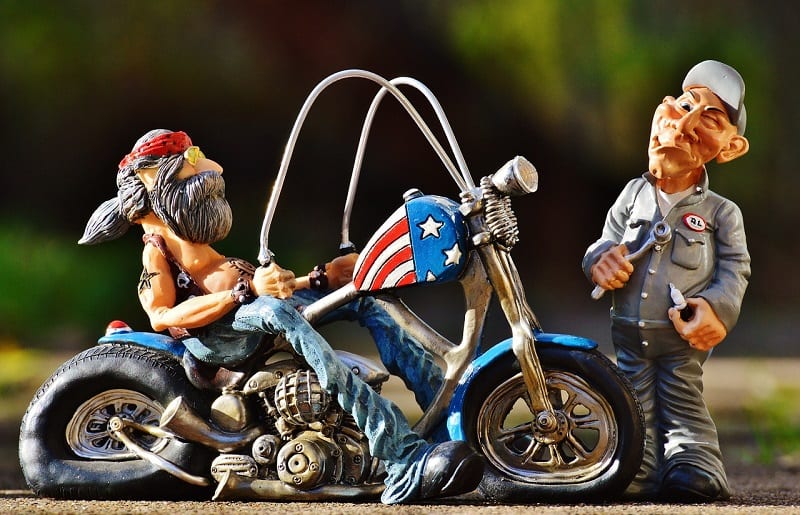 biker and mechanic