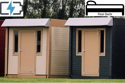 Evo cabins with power and real beds