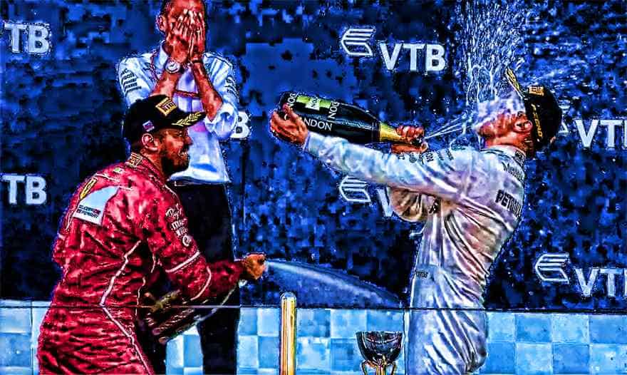 F1 art - Bottas celebrating his first win in a comic book HDR