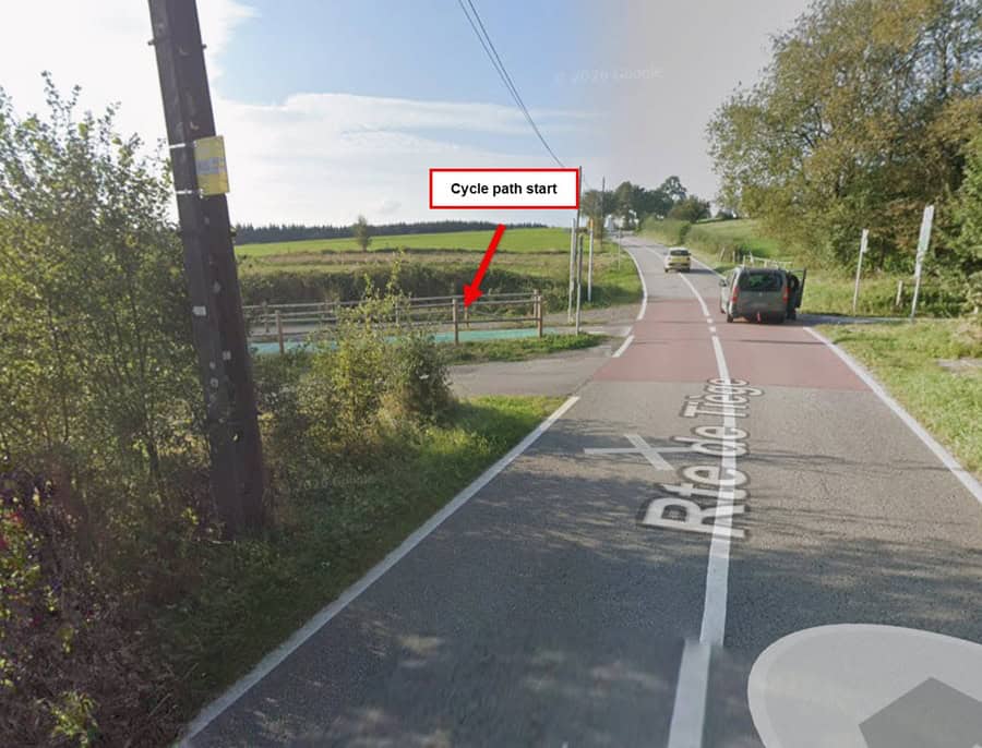 image showing where the cycle path starts