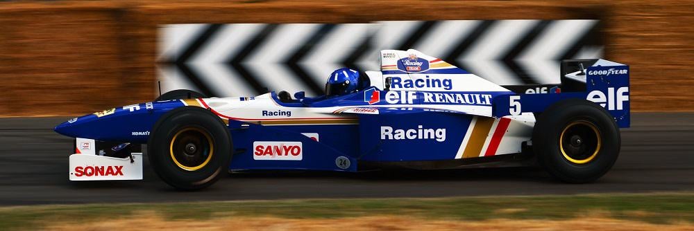 Damon Hill reunited with his 1996 Formula 1 World Championship winning car, the Williams Renault FW18