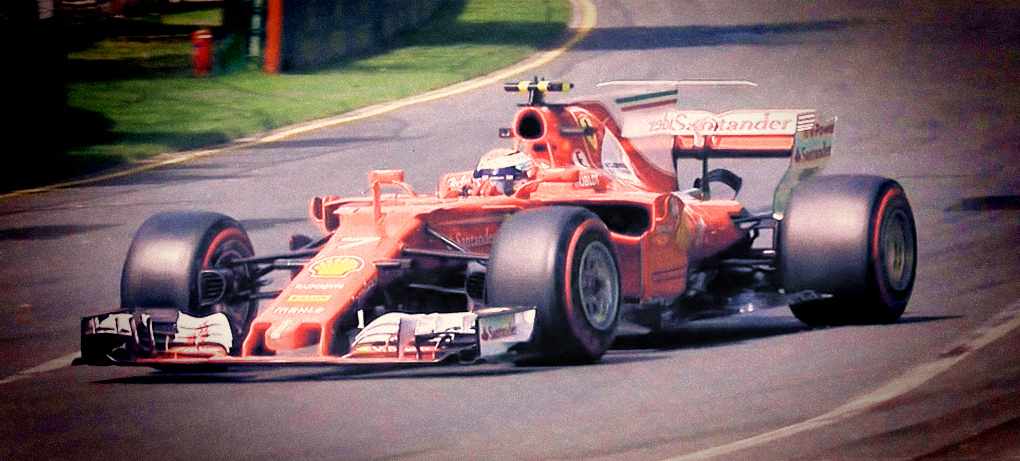 Kimi Rraikkonen in his 2017 Ferrari