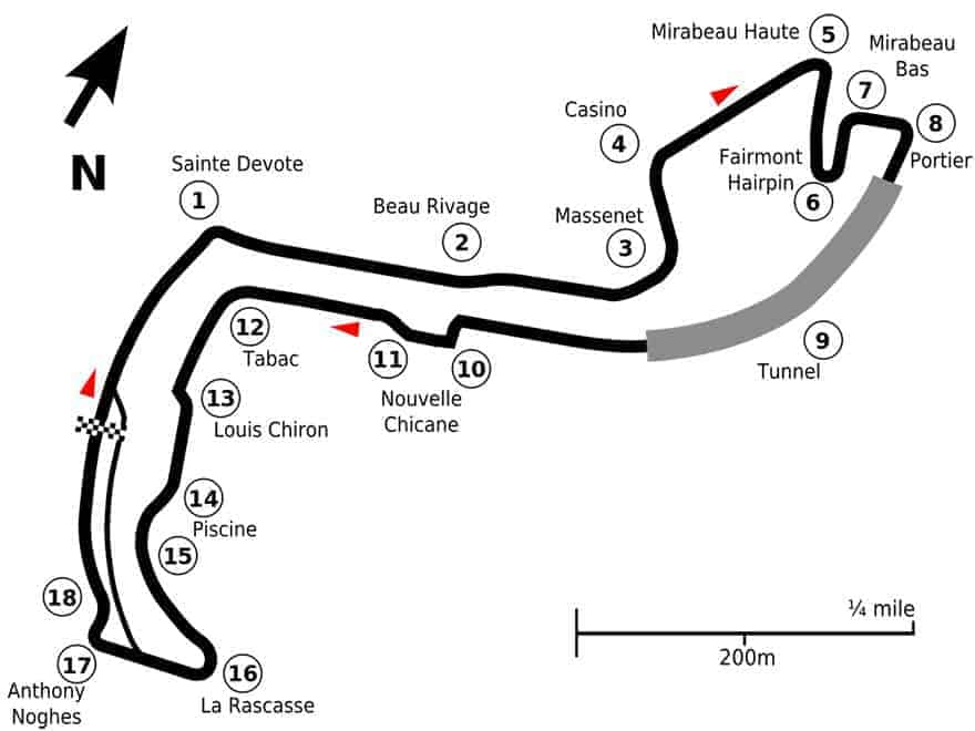 monac f1 grand prix circuit diagram