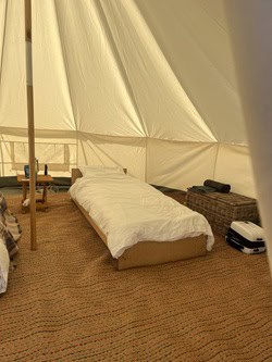 Nic and Lola's intentsgp glamping tent at the british f1 grand prix