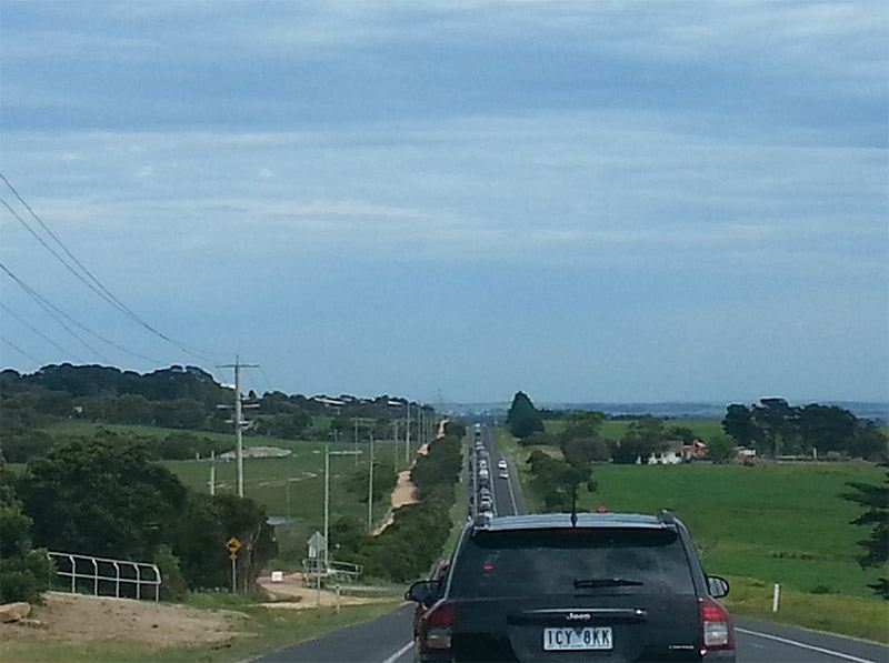 Phillip island motogp traffic queue