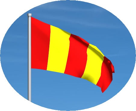 red and yellow striped motogp flag