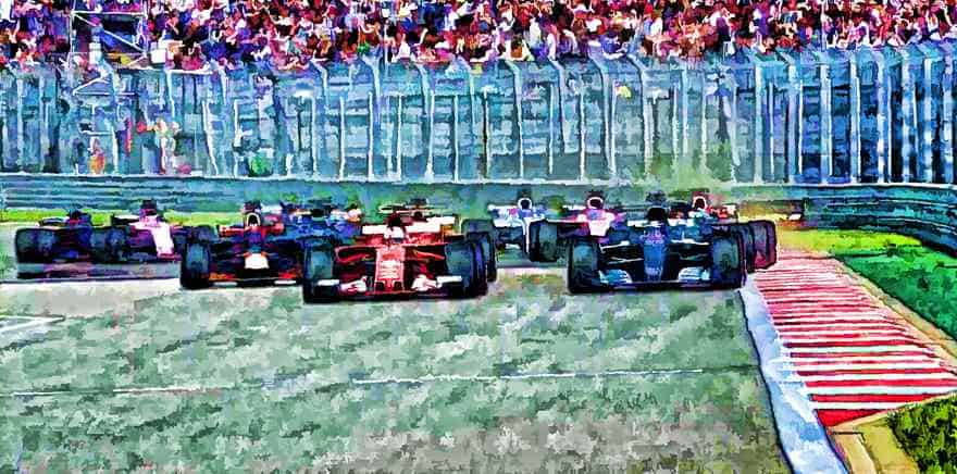 F1 Art - Russian Grand Prix start in a pastel